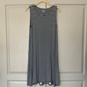 Apt. 9 Black and White Striped Sleeveless Midi Dress